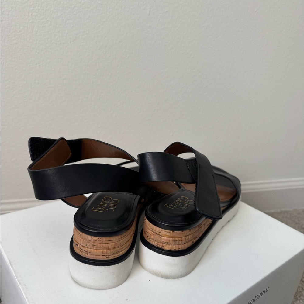 Franco Sarto Chiara Platform Black and white Sandals Size 9 - Picture 5 of 9
